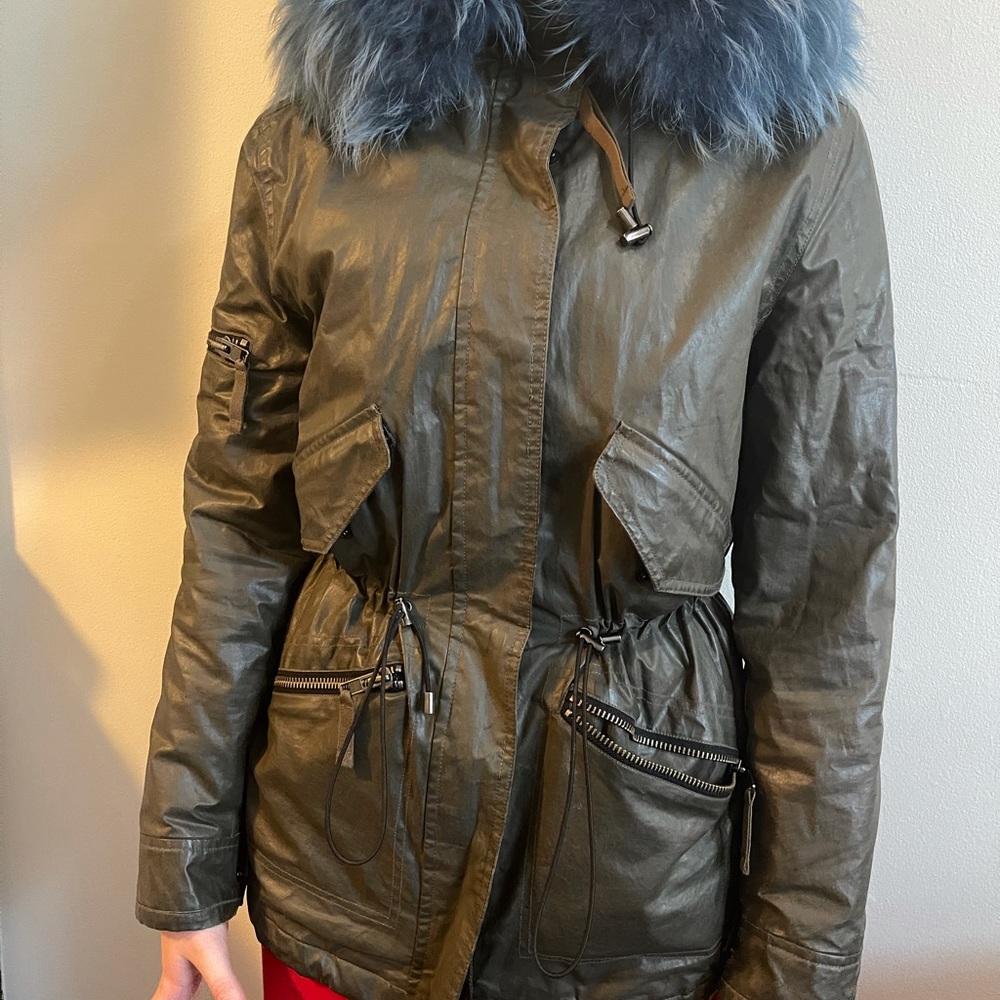 SAM. Real fox fur trim Jacket.